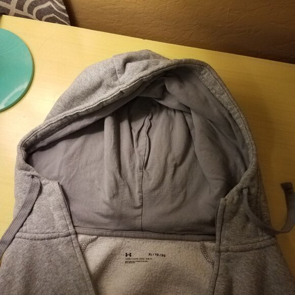 Under Armour Gray Zip-Up Hoodie, Men's XL - Picture 4 of 9